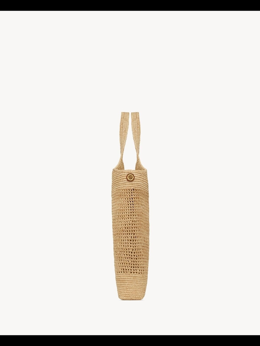 New Saint Laurent Beige Raffia Tote with Gold Logo AMAZING BAG! - Picture 13 of 15